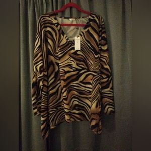 Animal print blouse 3x